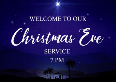 Streamed Worship Service – Christmas Eve Candlelight Service 7 PM