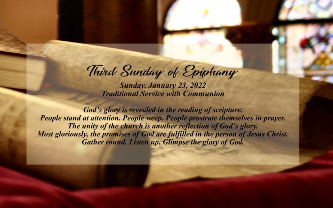 Streamed Worship Service – Third Sunday after Epiphany