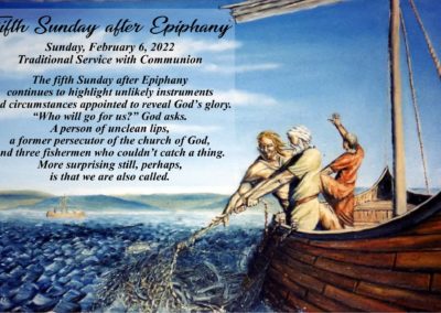 Streamed Worship Service – Fifth Sunday after Epiphany