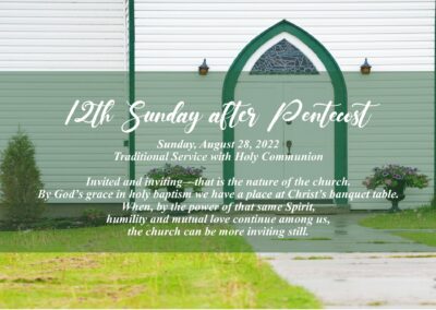 Streamed Worship Service – 12th Sunday after Pentecost