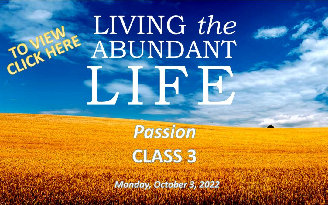 Living the Abundant Life – Class 3